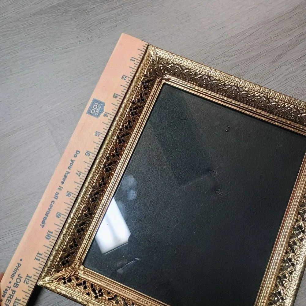 Vtg Gold Ornate Metal Picture Frame Filigree 8